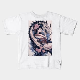 Geisha and Dragon 7804 Kids T-Shirt